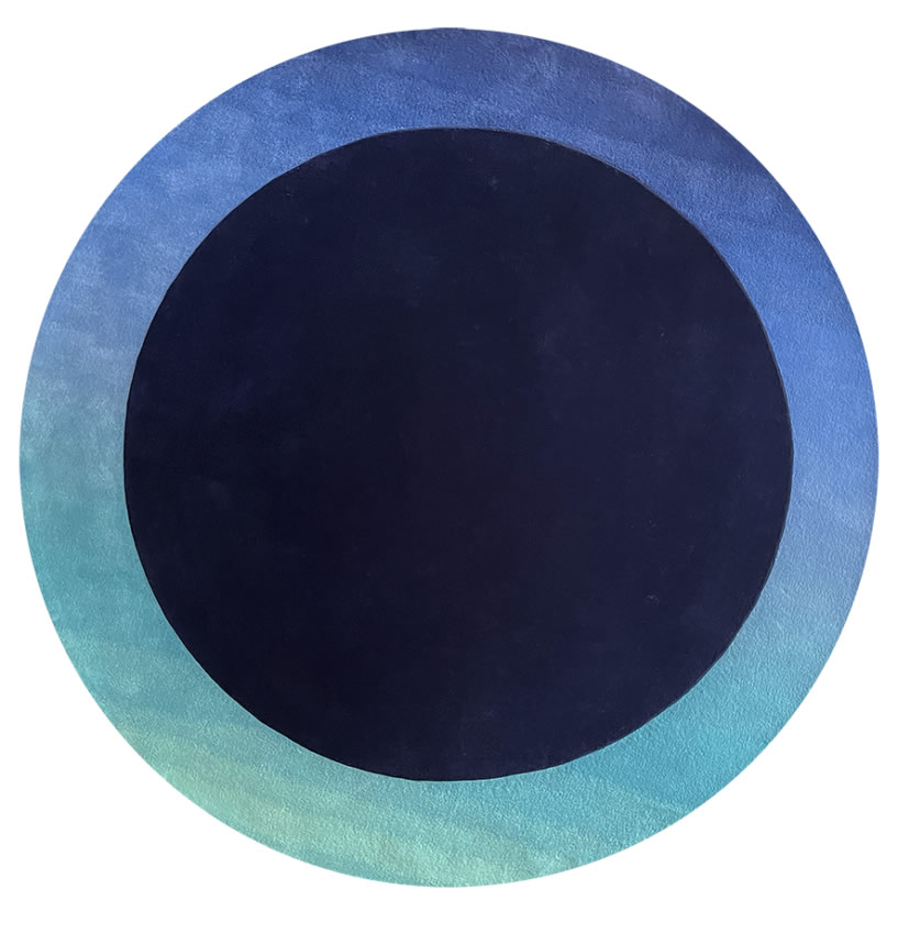 現(xiàn)代輕奢藍(lán)綠色漸變圖案圓形地毯貼圖