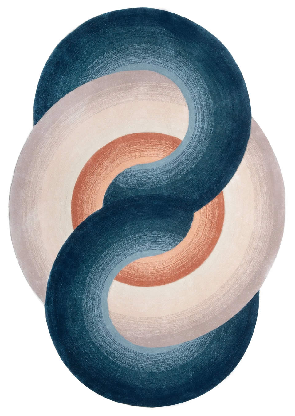 現(xiàn)代輕奢人造絲藍(lán)色漸變異形地毯貼圖