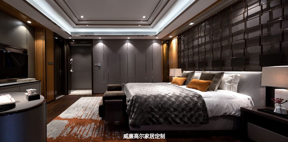 摩登東方風(fēng)格別墅客廳地毯案例效果圖