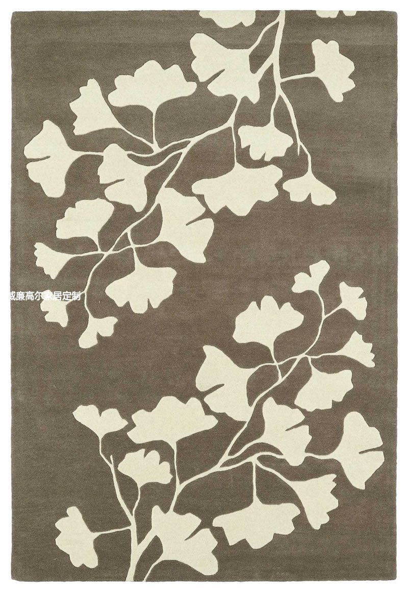 現(xiàn)代風(fēng)格咖色七葉草花紋地毯貼圖