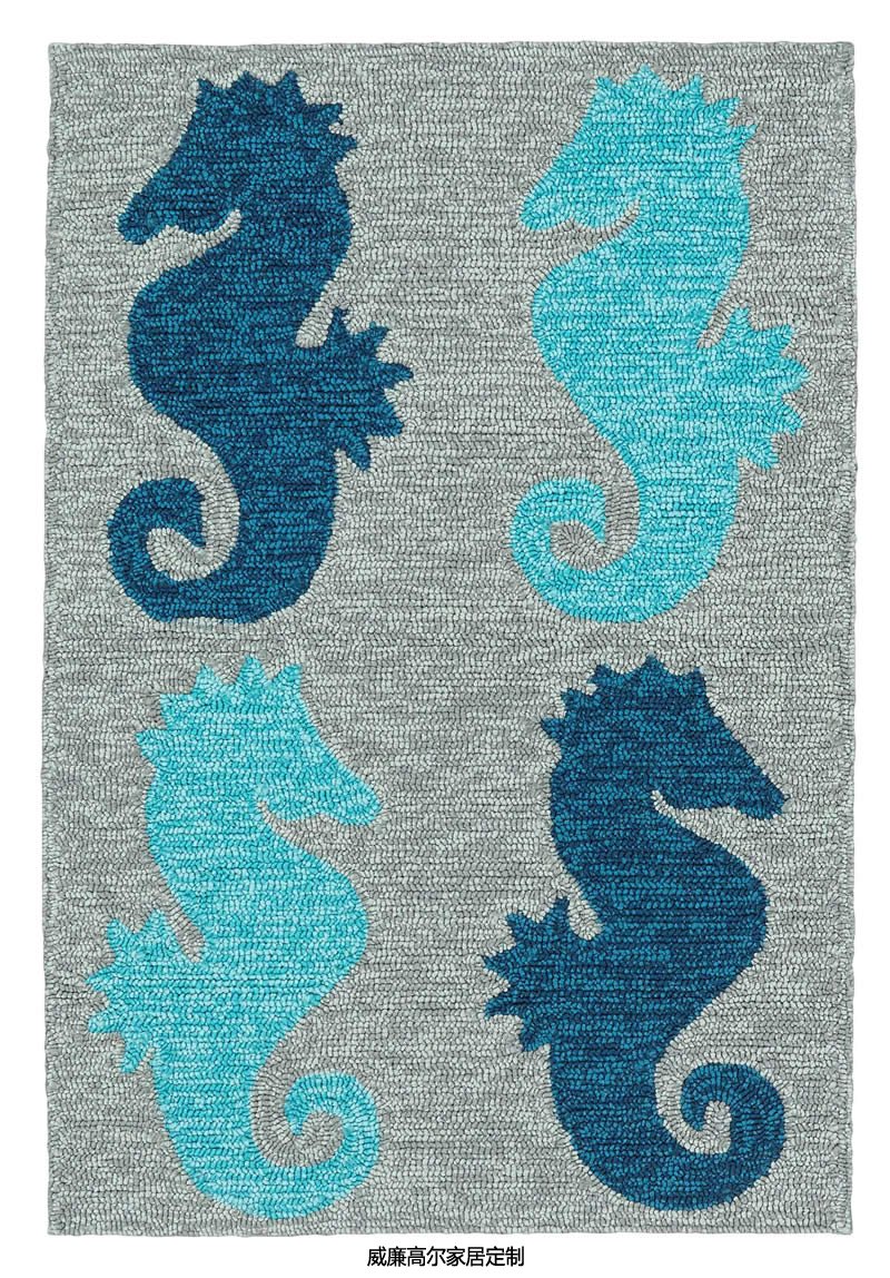 現(xiàn)代風(fēng)格海馬圖案兒童地毯貼圖