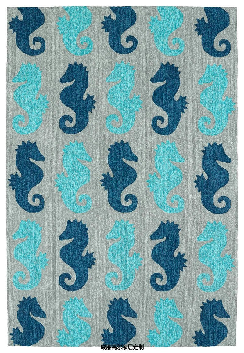 現(xiàn)代風(fēng)格海馬圖案兒童地毯貼圖
