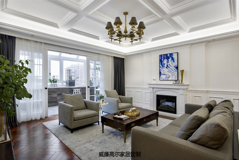 北歐現(xiàn)代住宅客廳地毯案例效果圖-雍城世家