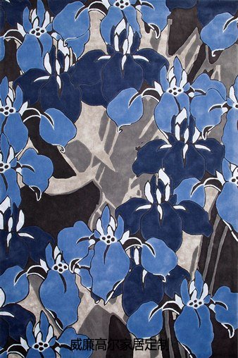 現(xiàn)代風(fēng)格深藍(lán)色花紋地毯貼圖