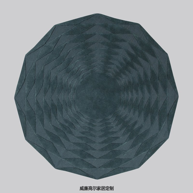 現(xiàn)代風(fēng)格圓形灰墨色地毯貼圖