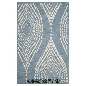 現(xiàn)代風(fēng)格藍(lán)色幾何圖案地毯貼圖