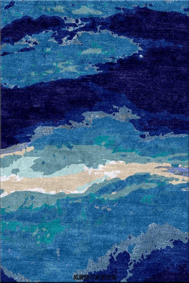 現(xiàn)代風(fēng)格藍(lán)色抽象地毯貼圖