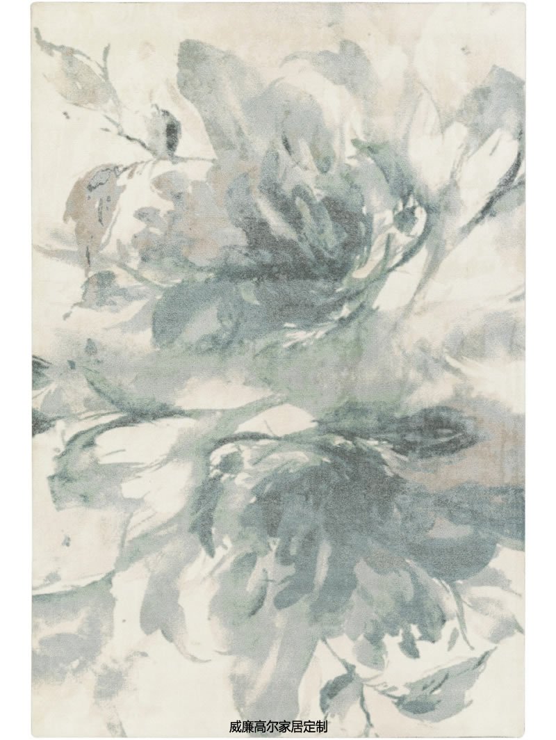 現(xiàn)代風(fēng)格灰色玫瑰花朵地毯貼圖