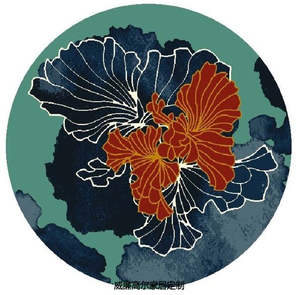 現(xiàn)代風(fēng)格深色荷葉地毯貼圖