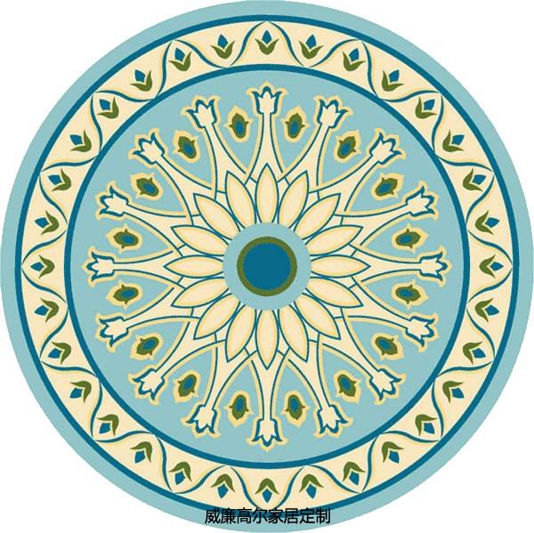 現(xiàn)代風(fēng)格圓形簡單花紋地毯貼圖