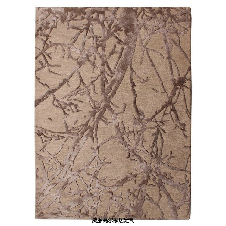 現(xiàn)代風(fēng)格淺咖色植物圖案地毯貼圖