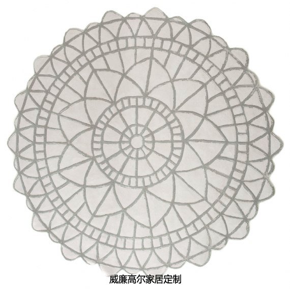 現(xiàn)代風(fēng)格灰色圓形地毯貼圖