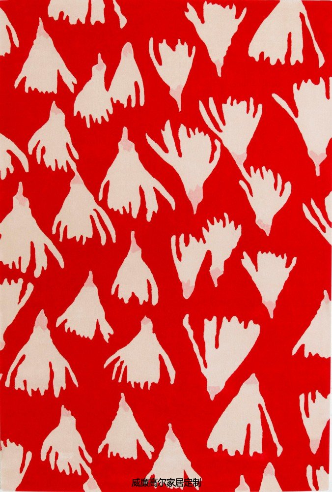 現(xiàn)代風(fēng)格紅色簡單圖案地毯貼圖