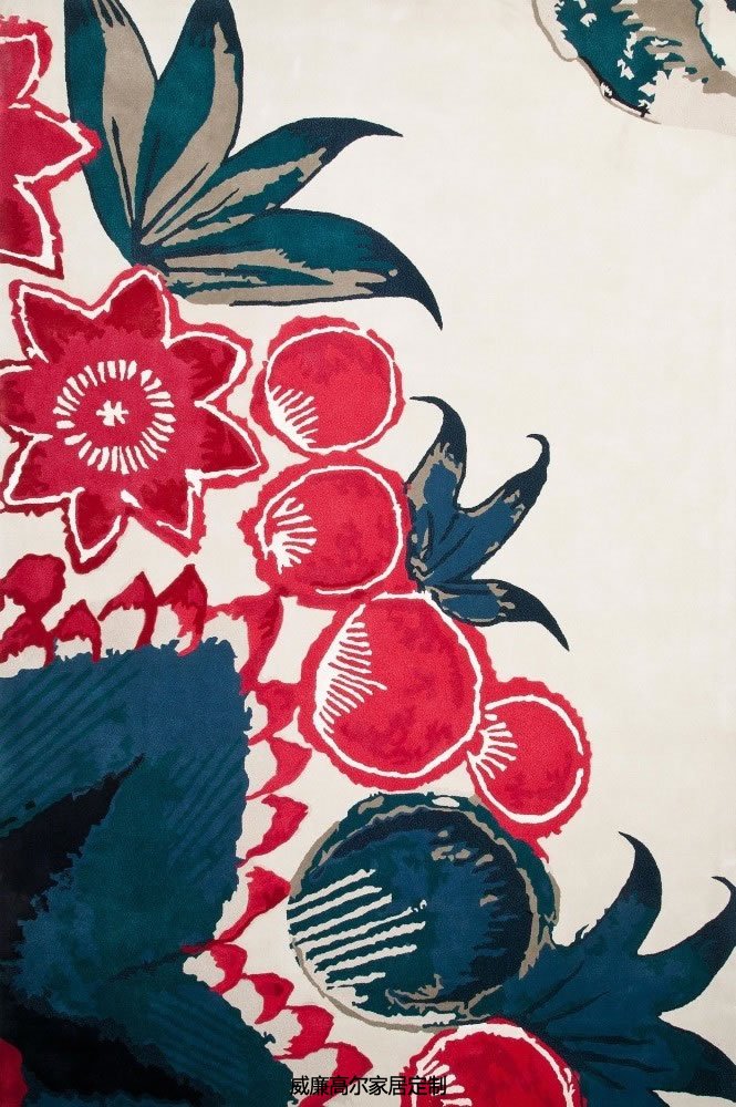 現(xiàn)代美式風(fēng)格花朵圖案地毯貼圖
