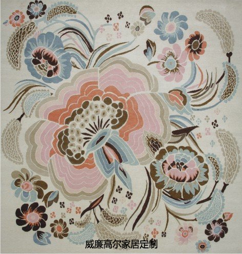 現(xiàn)代美式風(fēng)格白色花紋圖案地毯貼圖
