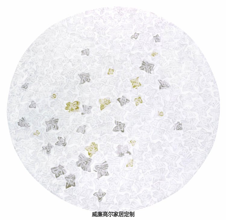 現(xiàn)代風(fēng)格白色圓形花朵地毯貼圖
