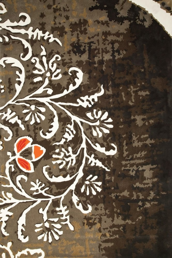 現(xiàn)代風(fēng)格深咖色植物圖案地毯貼圖