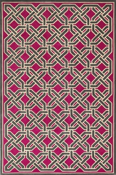 現(xiàn)代風(fēng)格玫紅色幾何圖案地毯貼圖