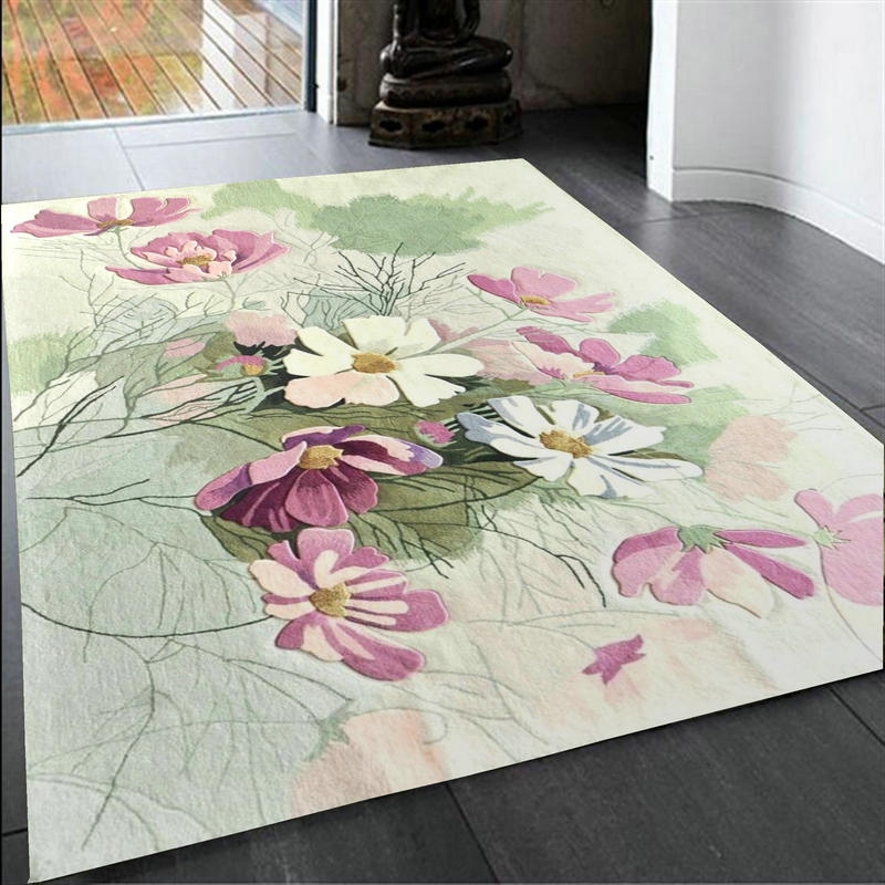 現(xiàn)代風格野菊花朵圖案地毯貼圖