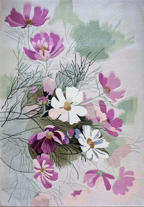 新中式風(fēng)格野菊花圖案地毯貼圖