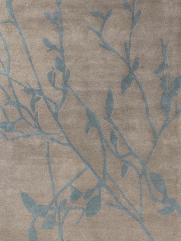 現(xiàn)代風格灰藍色植物圖案地毯貼圖