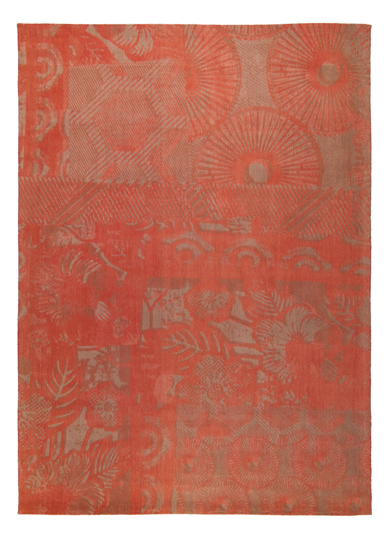 現(xiàn)代風(fēng)格紅灰色植物圖案地毯貼圖
