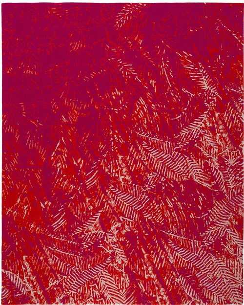 現(xiàn)代風(fēng)格紅色植物葉子圖案地毯貼圖