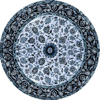 美式風(fēng)格藍(lán)黑色波西米亞圖案地毯貼圖-高端定制