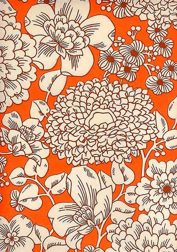 新中式風(fēng)格橙白花朵圖案地毯貼圖