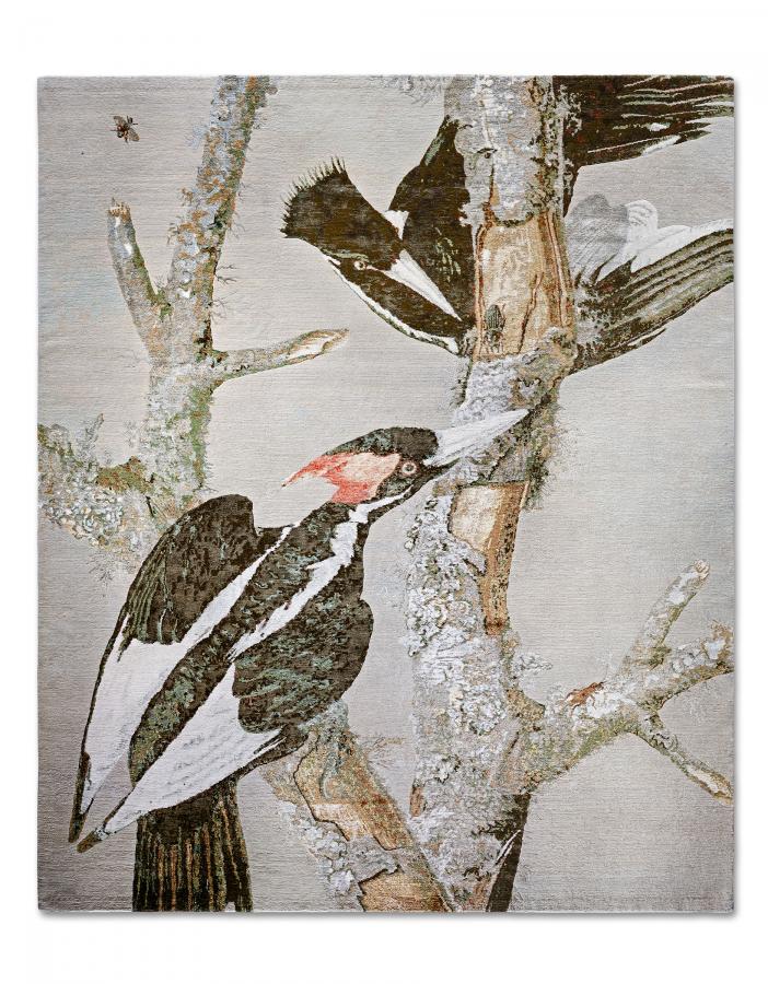 新中式啄木鳥圖案地毯貼圖-高端定制
