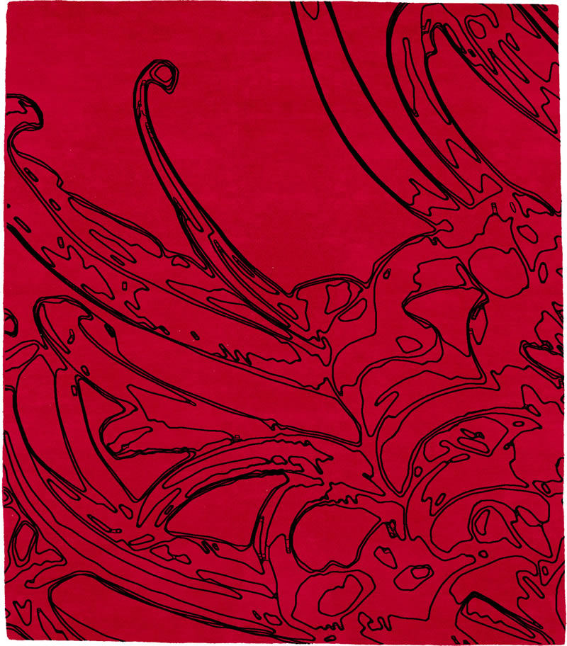 現(xiàn)代風(fēng)格紅黑色花紋紋理地毯貼圖