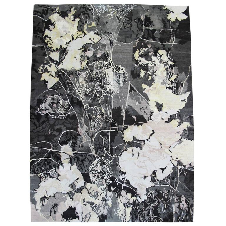 新中式黑白花紋圖案地毯貼圖-高端定制