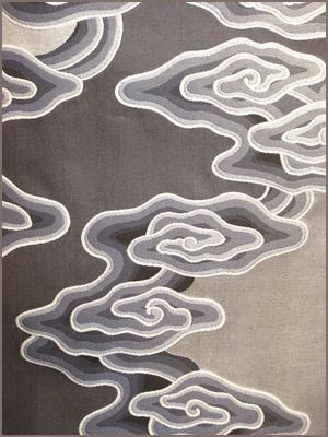 新中式灰白祥云圖案地毯貼圖