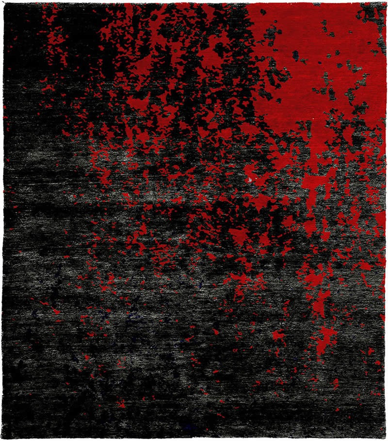 現(xiàn)代風(fēng)格黑紅色抽象圖案地毯貼圖-高端定制