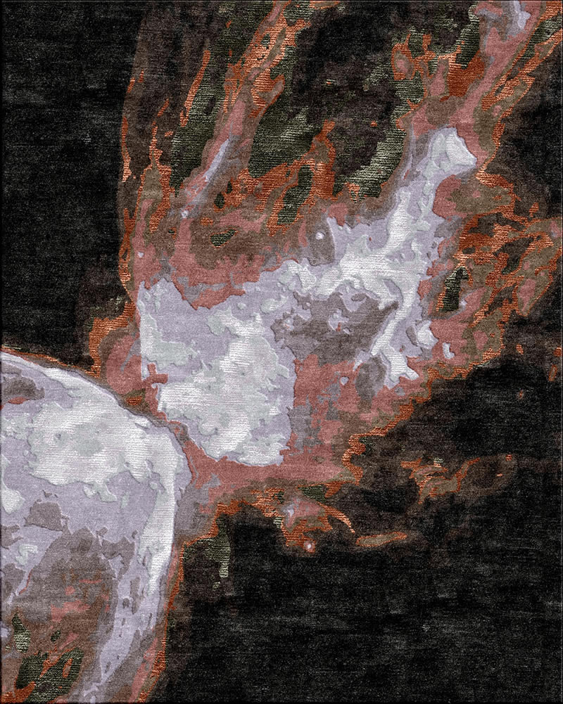 現(xiàn)代風(fēng)格灰咖色抽象蝴蝶圖案地毯貼圖-高端定制