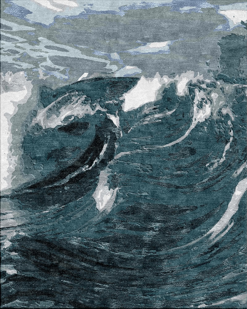 現(xiàn)代風(fēng)格藍(lán)灰色海浪圖案地毯貼圖-高端定制