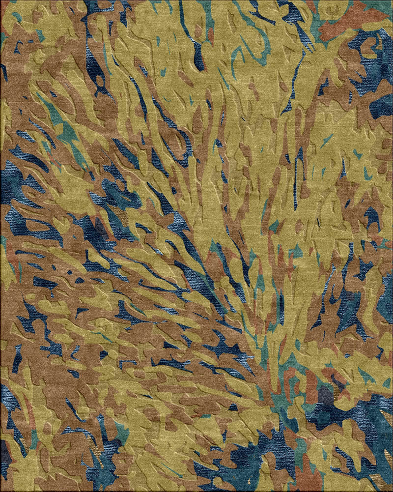 現(xiàn)代風(fēng)格藍(lán)綠咖色抽象圖案地毯貼圖
