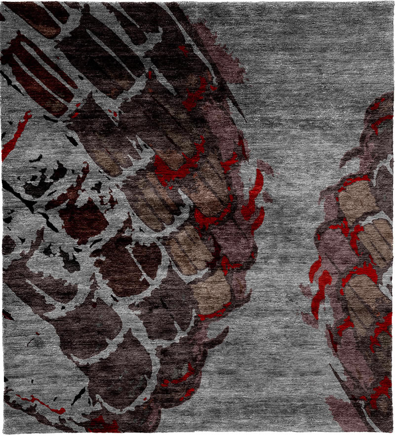 現(xiàn)代風(fēng)格深灰咖色抽象圖案地毯貼圖-高端定制
