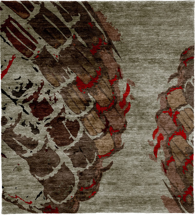 現(xiàn)代風(fēng)格綠咖色色抽象圖案地毯貼圖-高端定制