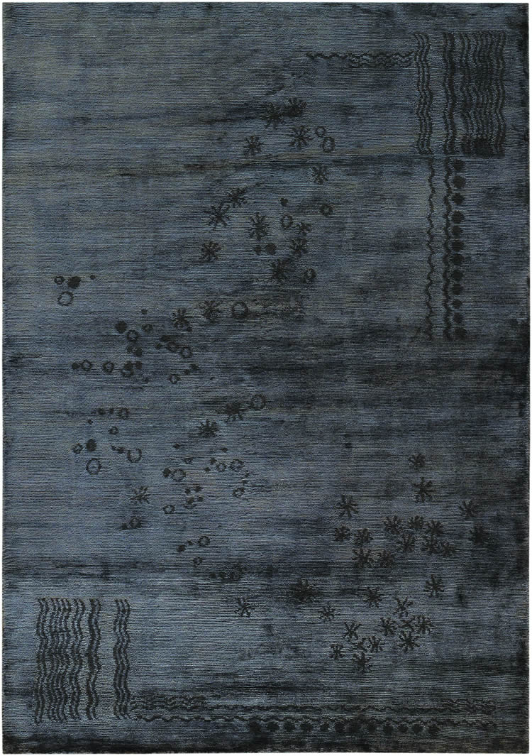 現(xiàn)代美式墨黑色小碎花圖案地毯貼圖