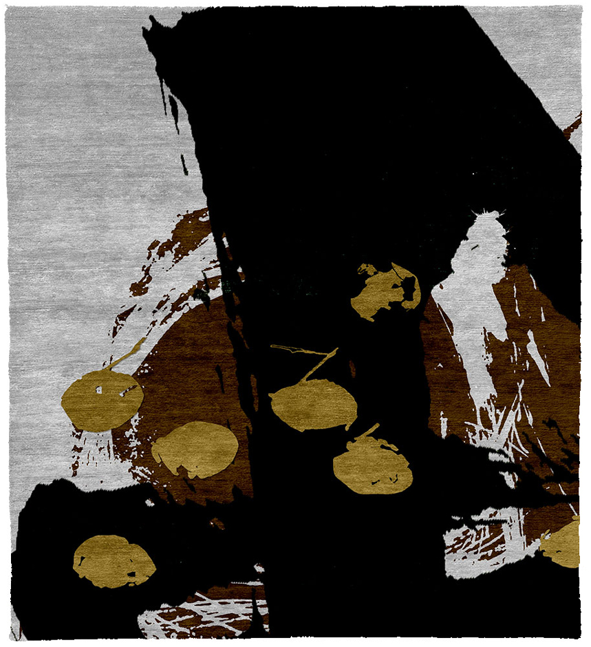 現(xiàn)代風(fēng)格黑灰咖色抽象圖案地毯貼圖