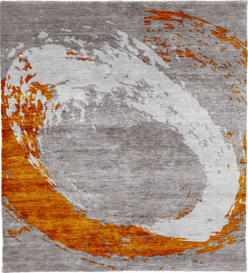 現(xiàn)代風(fēng)格橘黃咖灰色抽象圖案地毯貼圖