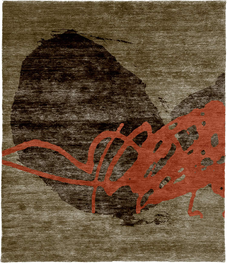 美式風(fēng)格深淺咖綠色抽象圖案地毯貼圖