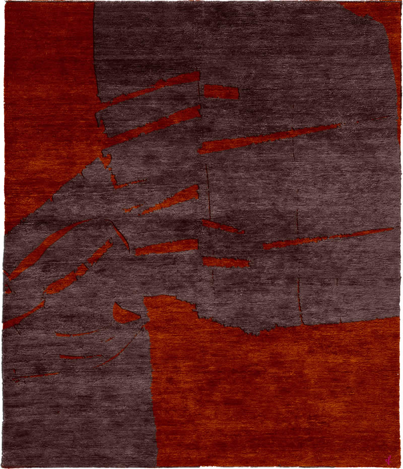 現(xiàn)代風(fēng)格咖紅色色塊圖案地毯貼圖