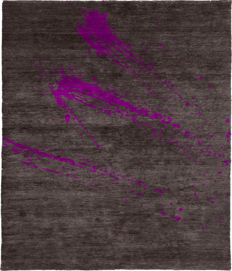 現(xiàn)代風(fēng)格咖灰底紫粉色水墨圖案地毯貼圖