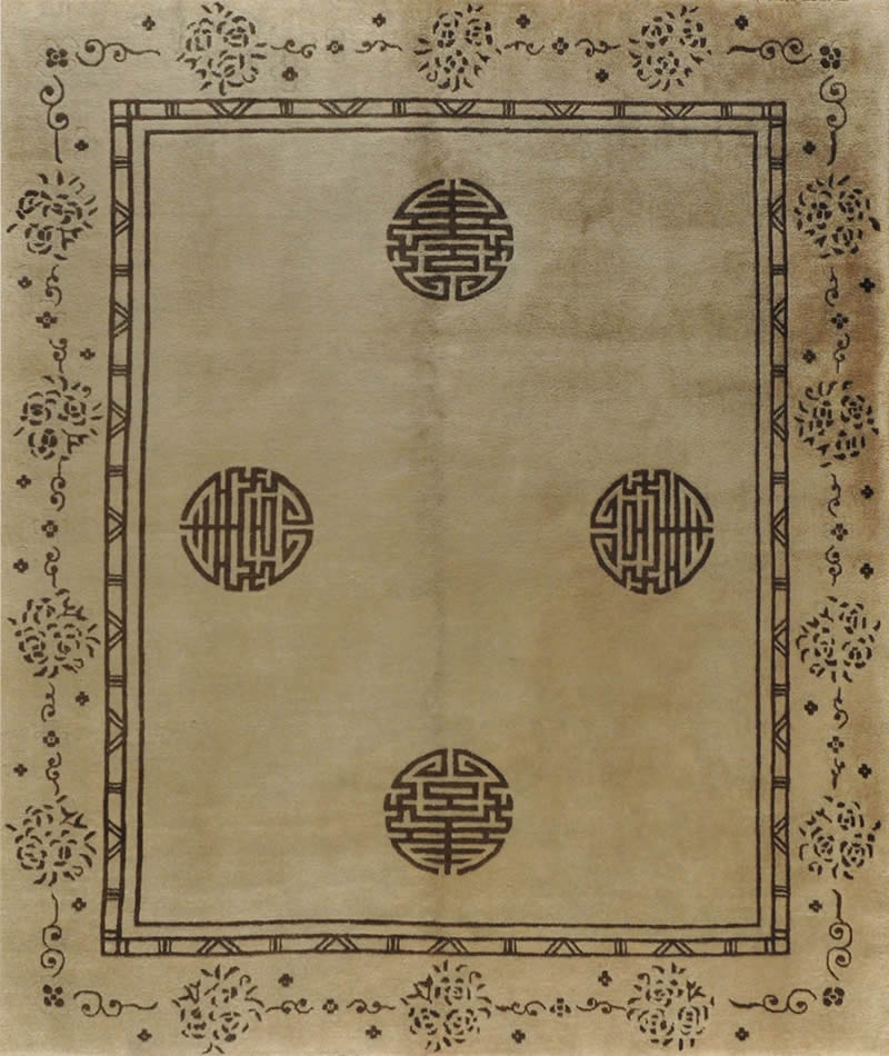 新中式米褐色簡(jiǎn)單紋理圖案地毯貼圖