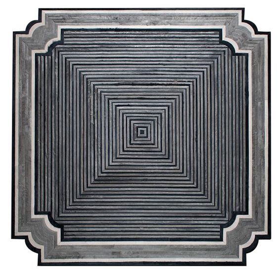 現(xiàn)代風(fēng)格灰黑色幾何圖形牛皮地毯貼圖