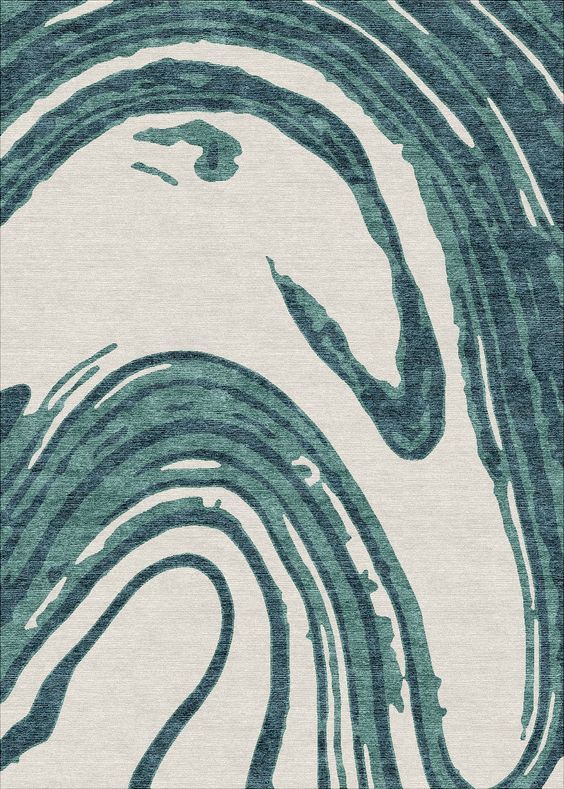 新中式綠灰色簡(jiǎn)單抽象圖案地毯貼圖
