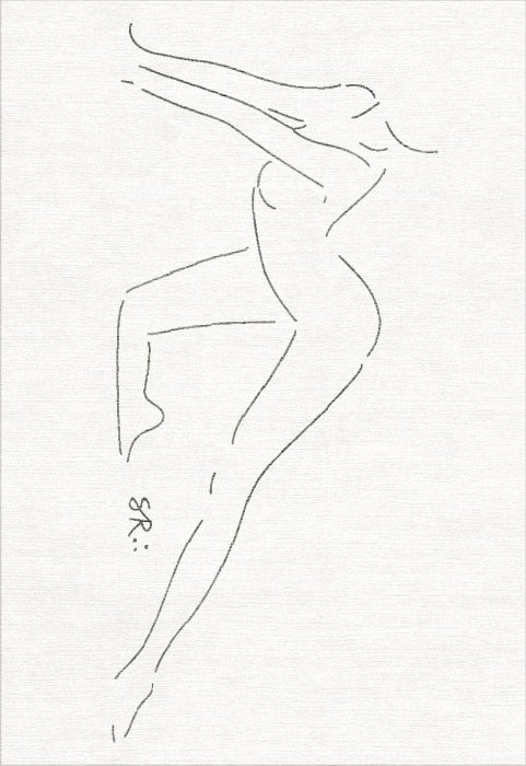 現(xiàn)代輕奢白色美女身影圖案地毯貼圖