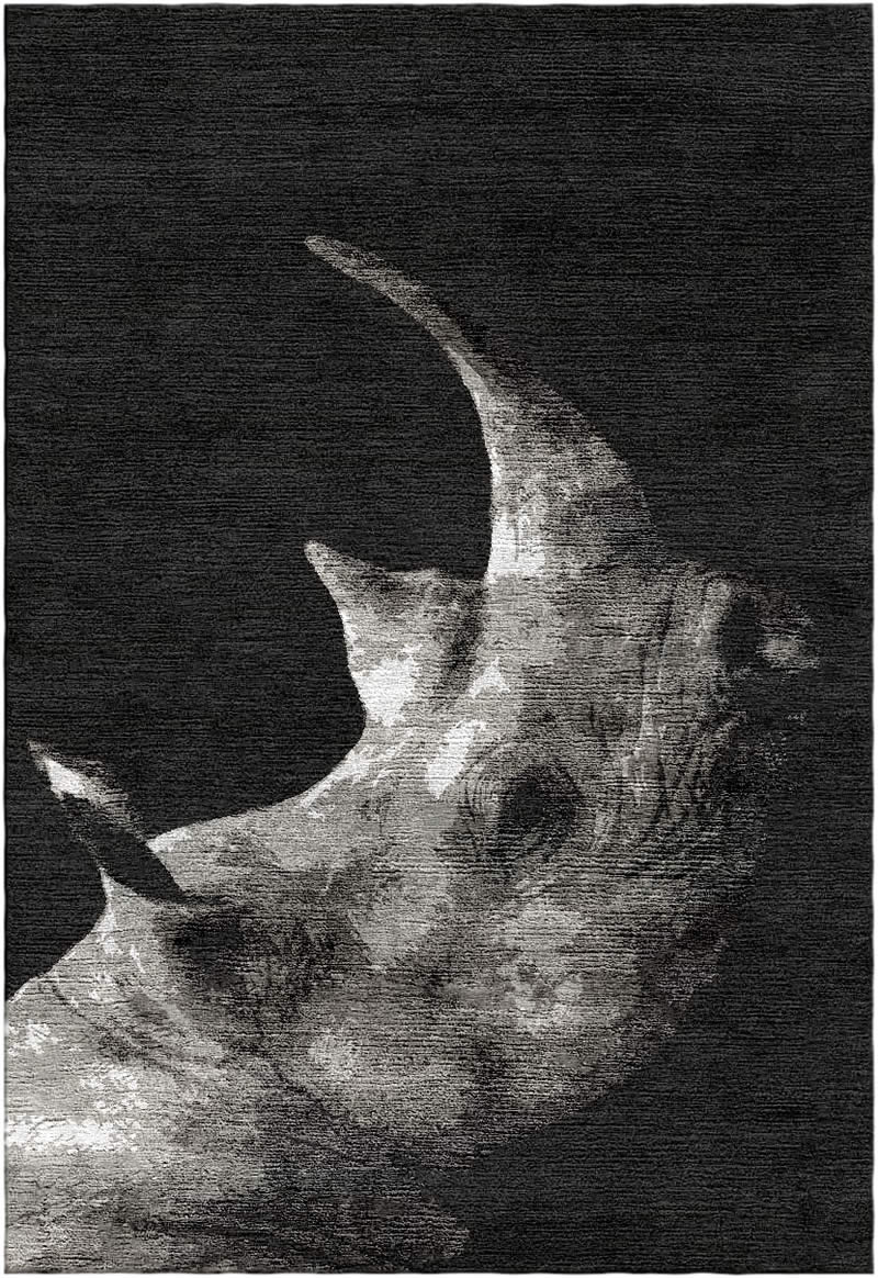 現(xiàn)代美式犀牛動(dòng)物圖案地毯貼圖